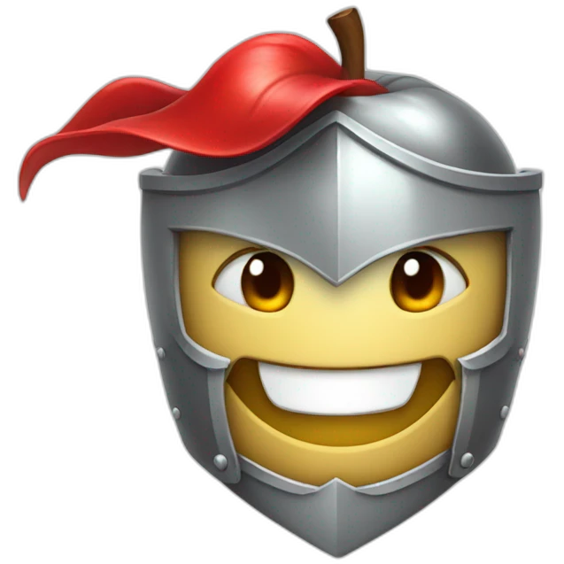 smiling red apple dressed as a knight emoji