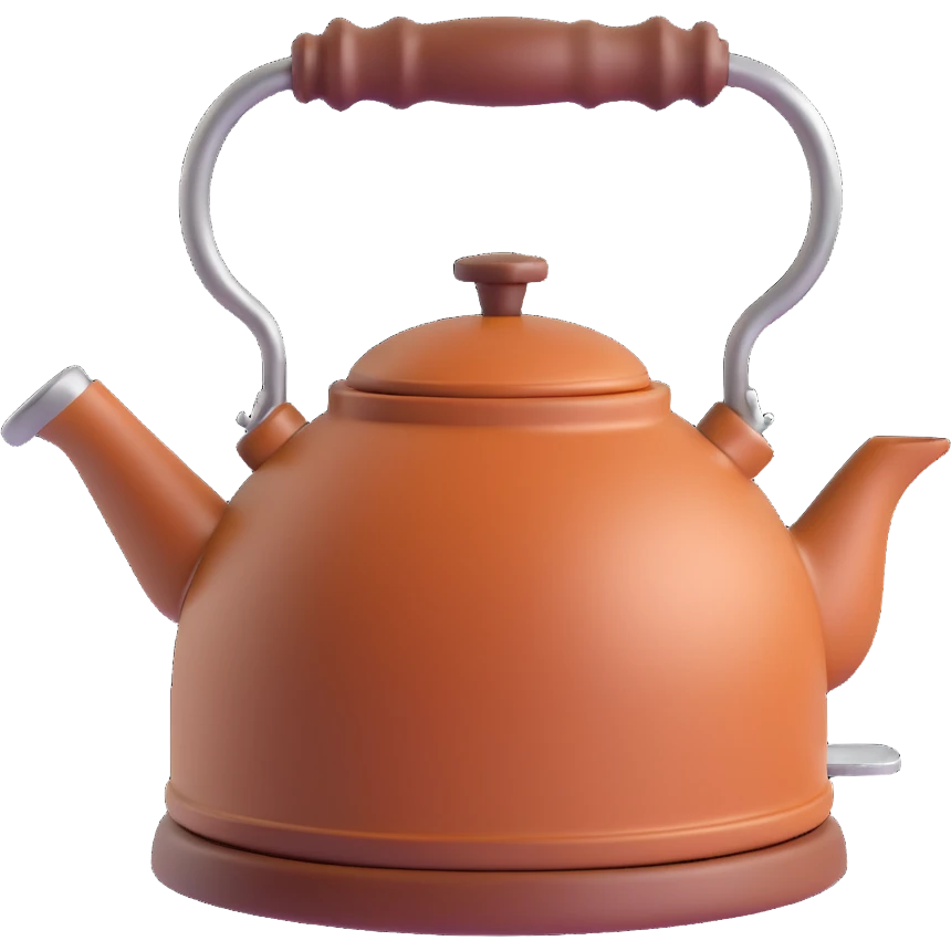 brown tea kettle with steam emoji
