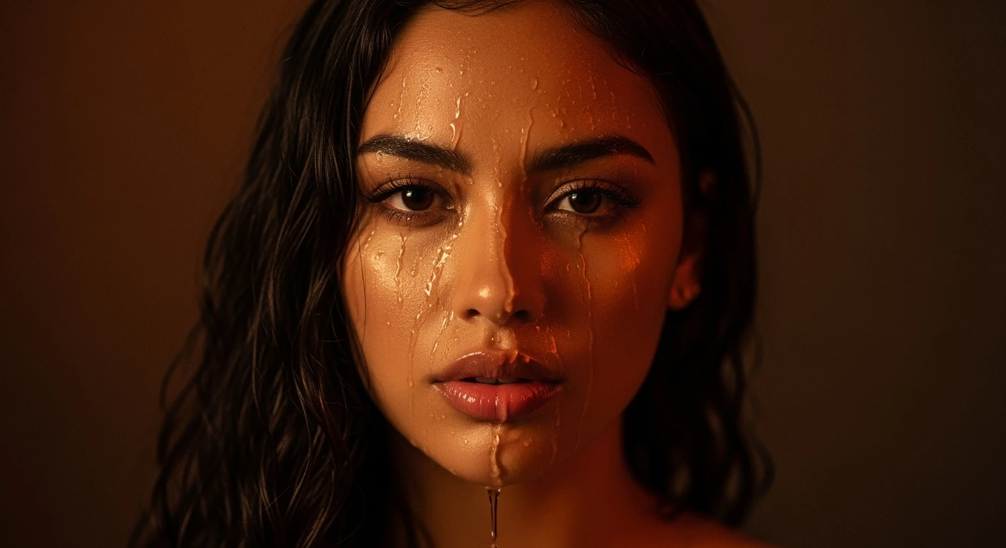 Extreme Closeup photo of a beautifull woman, water light reflection on face, low key light, cinematic light, 8K, very detailed, sharp emoji