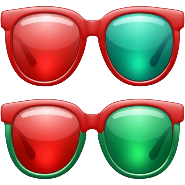 glitter red and green glasses emoji
