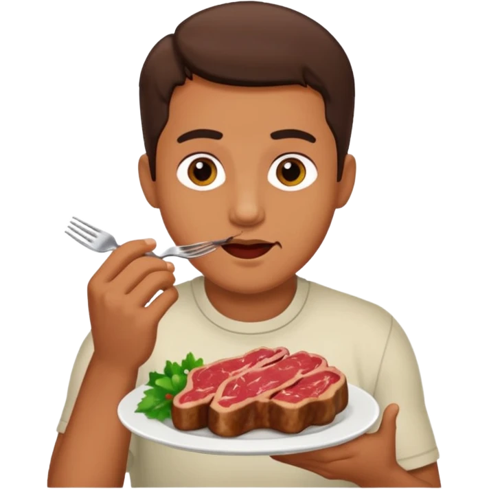 Guy eatin meat emoji