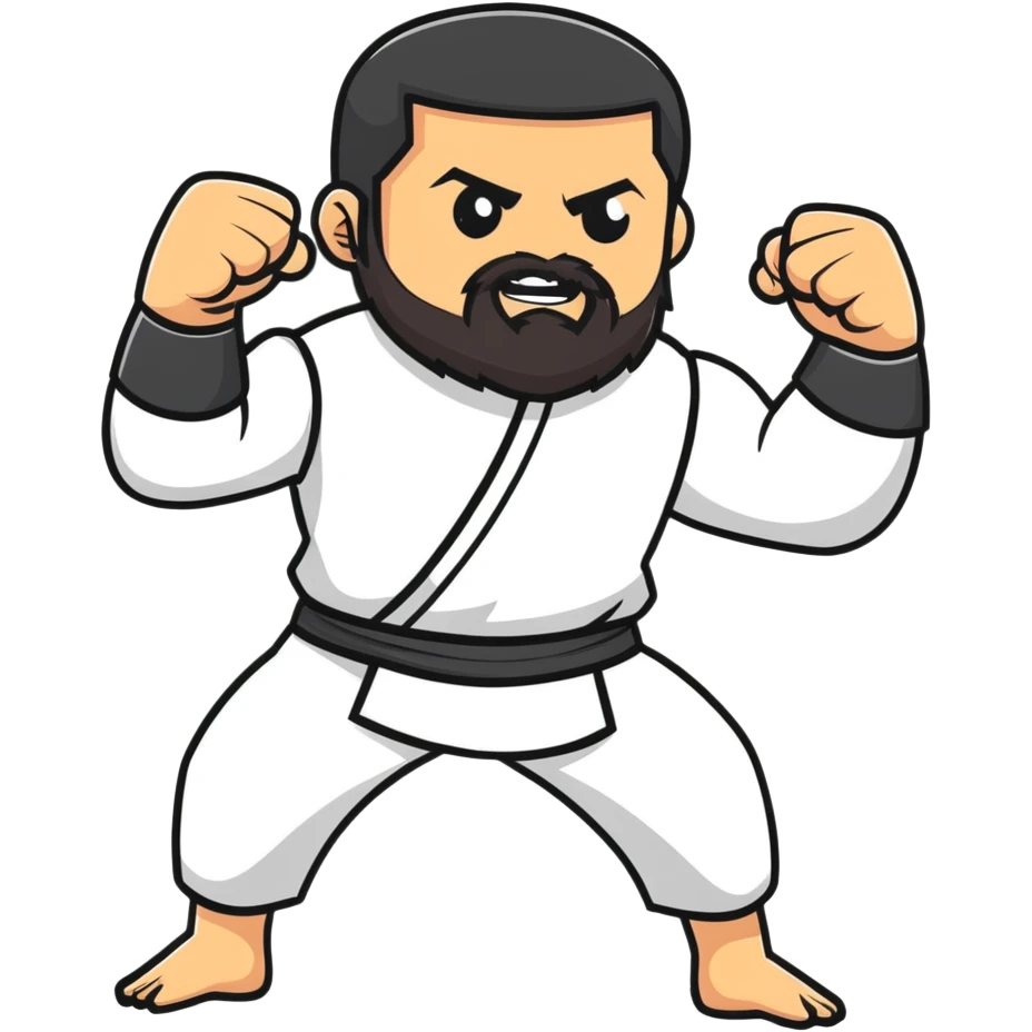 Islam Makhachev UFC lightweight champion in fighting pose with beard, strong Dagestani fighter emoji