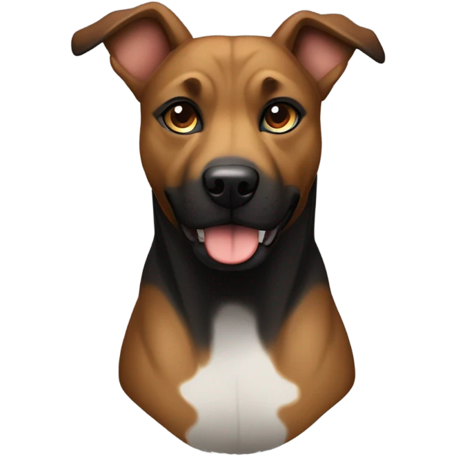 Black American staffer terrier mixed with a Dutch shepherd mix with pit bull dog emoji