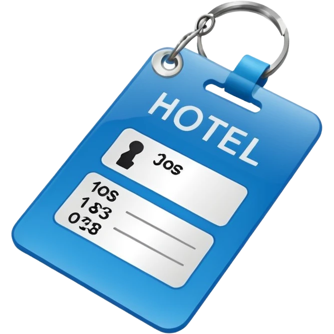 hotel card key with room number tag emoji