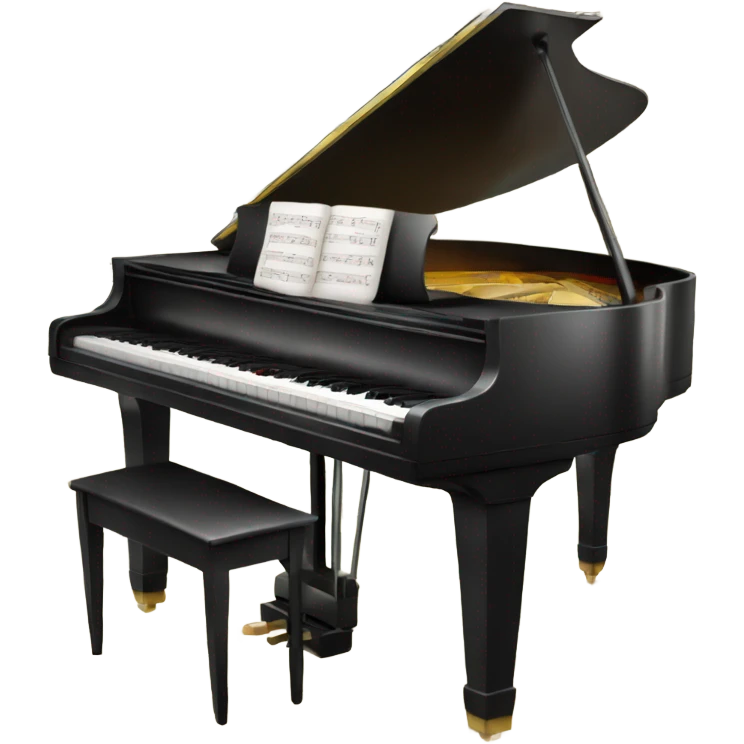 Realistic isolated piano wheet music pages. emoji