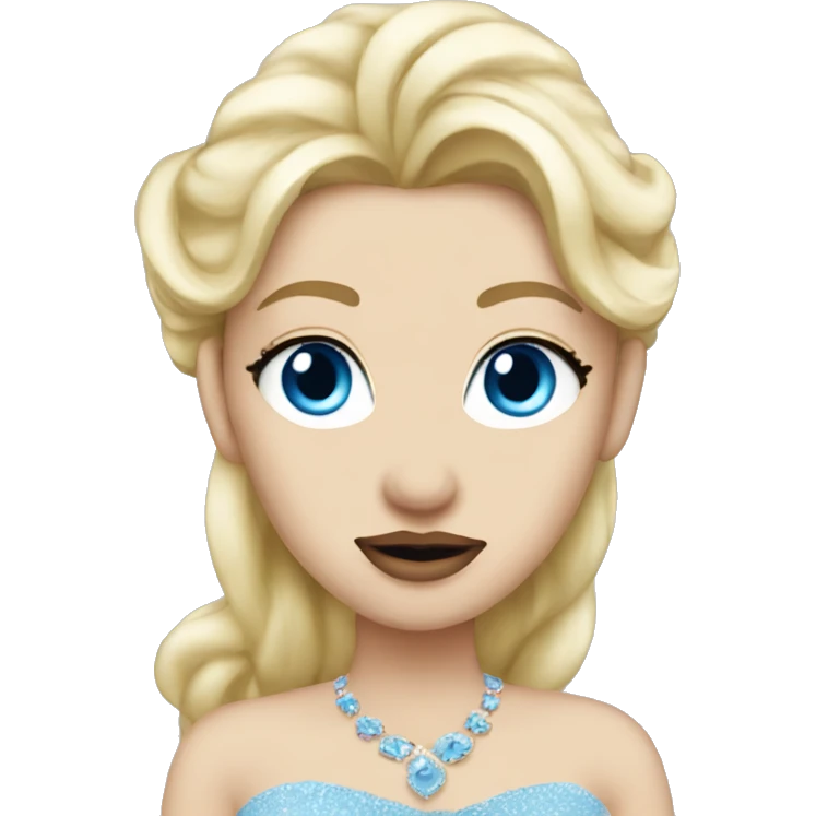 Blonde blue eyes princess big lips emoji