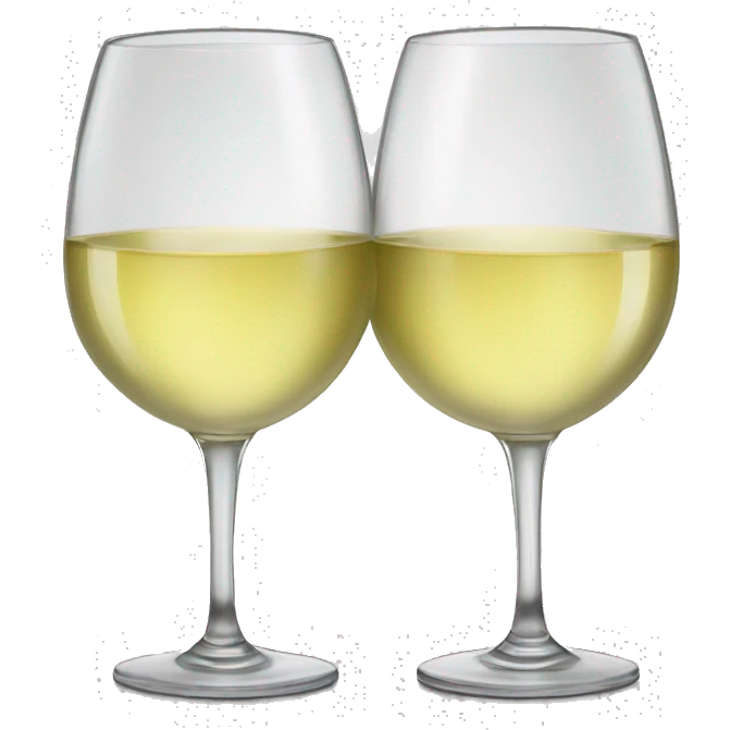 white wine glasses cheersing emoji