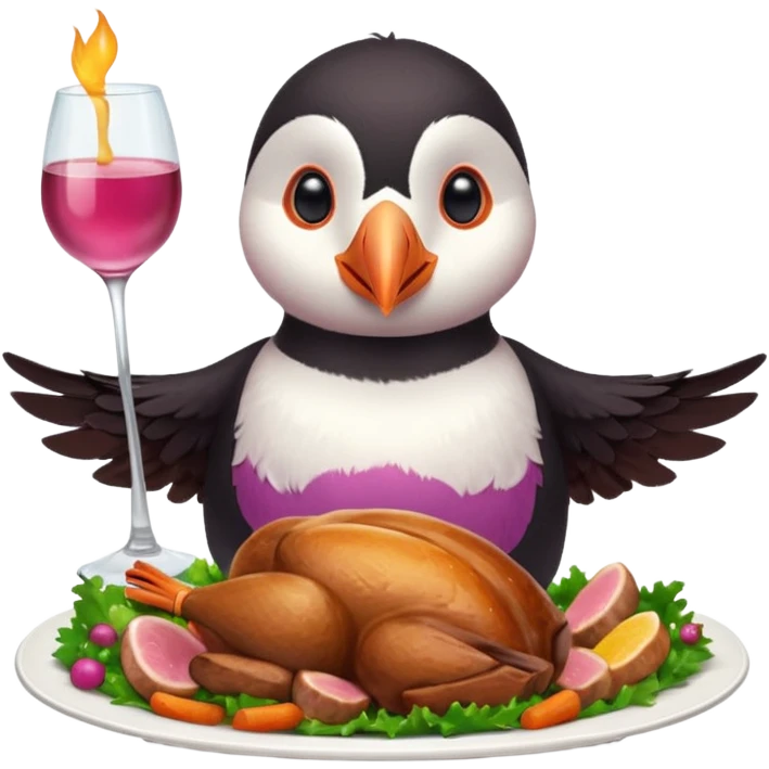 pink puffin roast dinner emoji