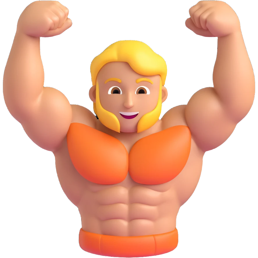 Сгенерируй мускулы в стиле детализированного емодзи emoji