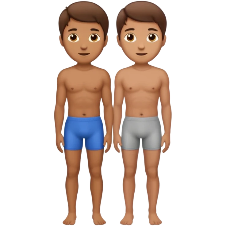 Naked man with penis between legs emoji