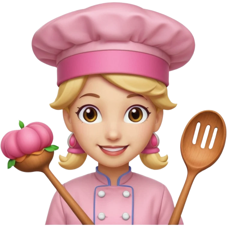 Pink chef hat princess peach emoji