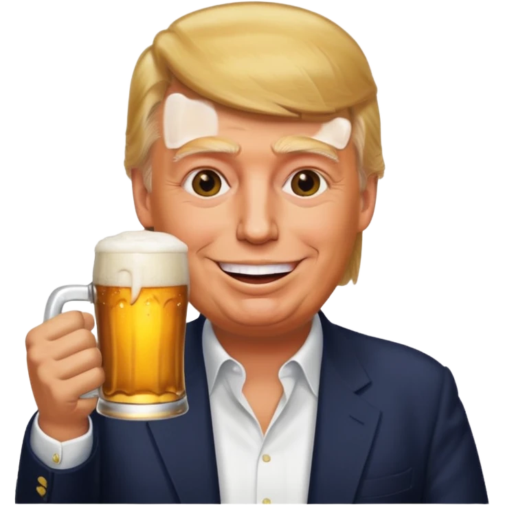 Donald trump drinking a beer emoji