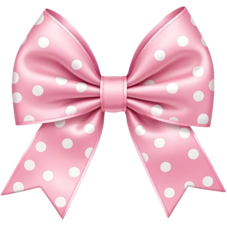 cute pastel pink bow with polka dots emoji