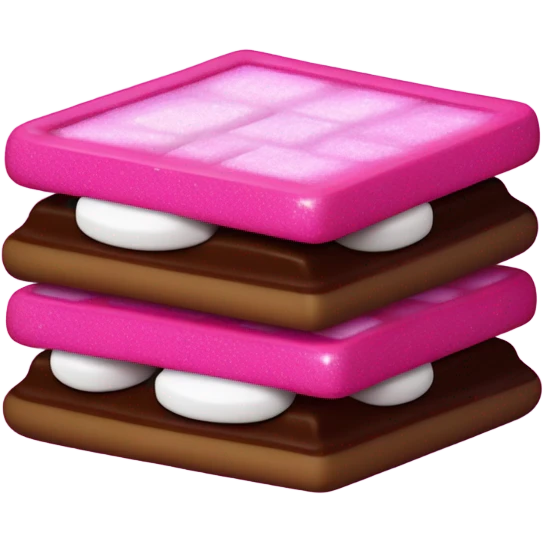 Hot pink smores with glitter emoji