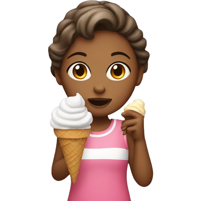 Girl eating ice cream emoji
