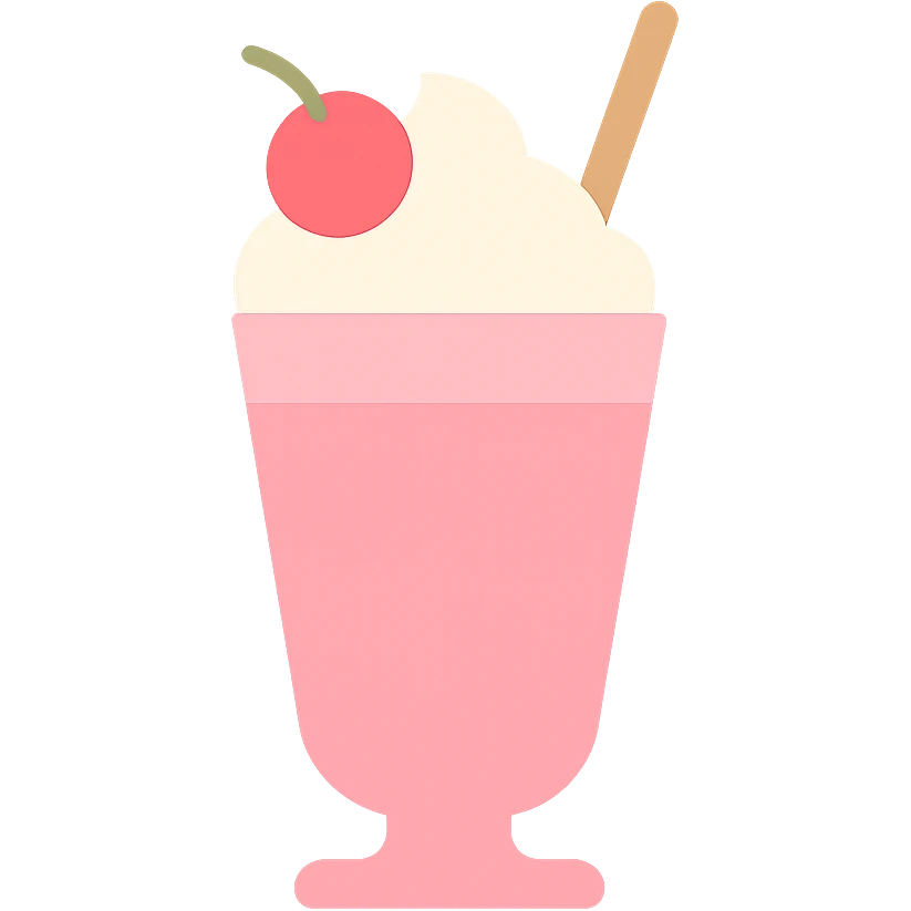 milkshake, minimal flat icon style, simple, clean, flat colors emoji