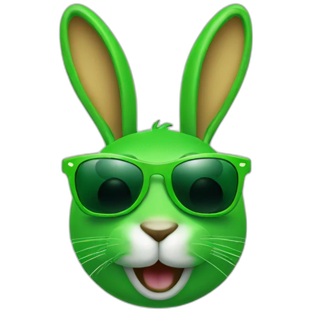 green rabbit winking sunglasses emoji