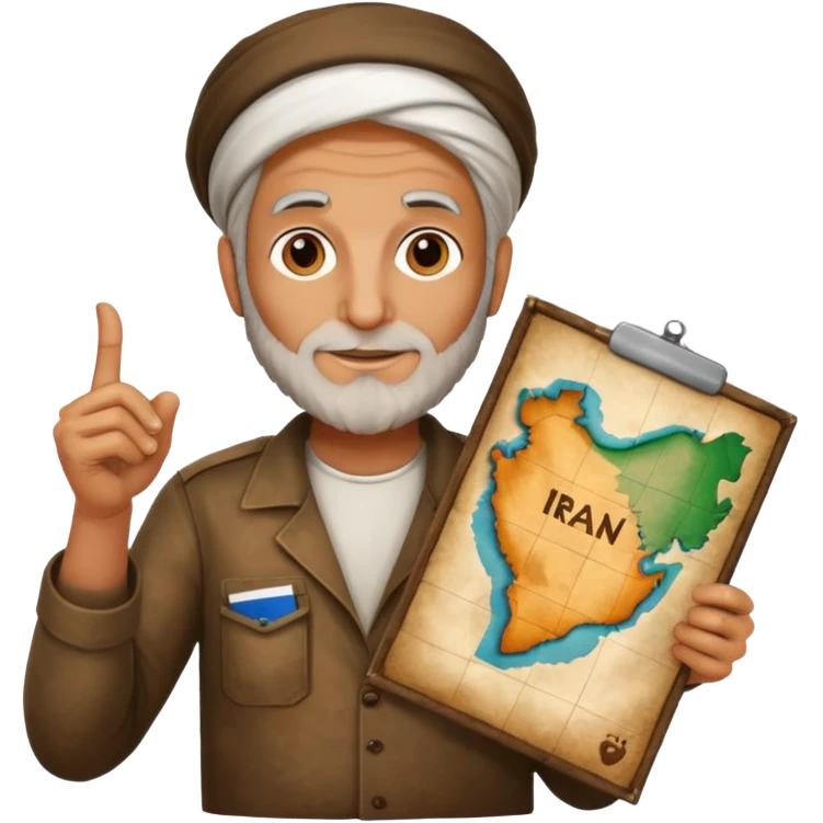 نقشه ایران با دست بغل کرده emoji