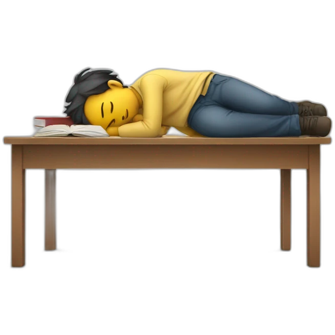 Sleeping student on desk emoji