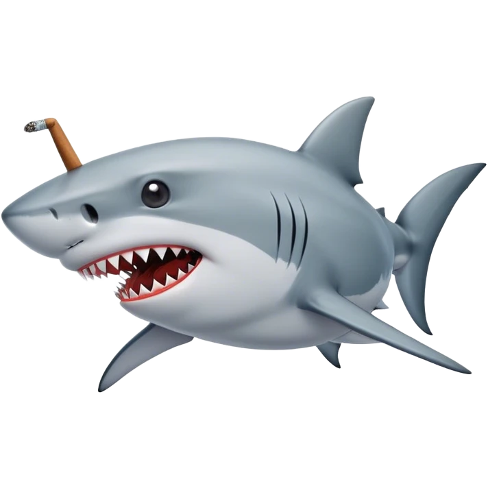 Shark smoking a blunt  emoji