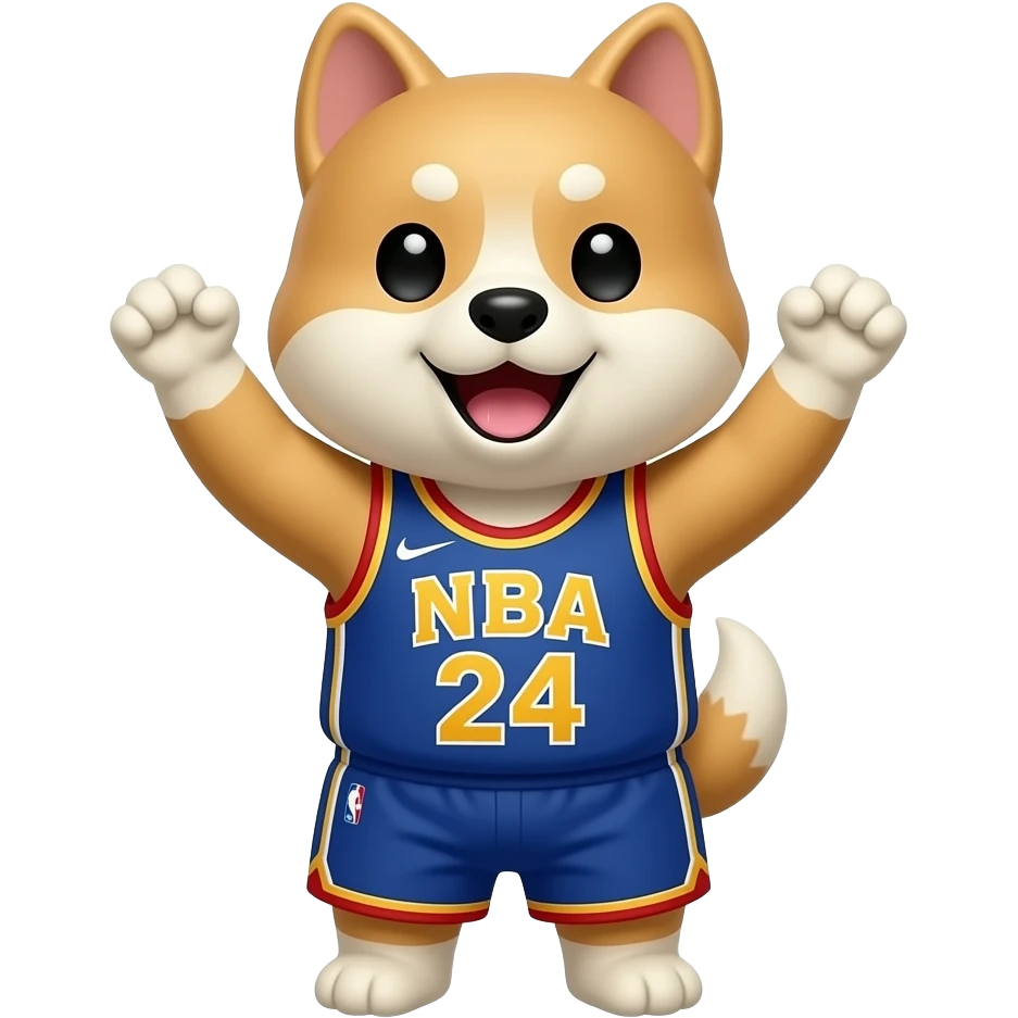 Hachiko dog in chibi cute animation as nba fans cheering emoji
