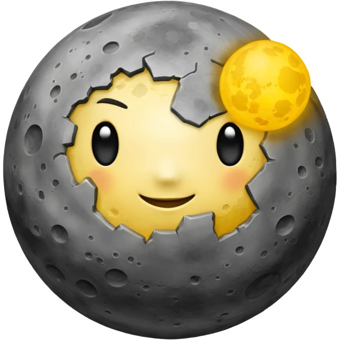 planet Mercury with a sun in the background emoji