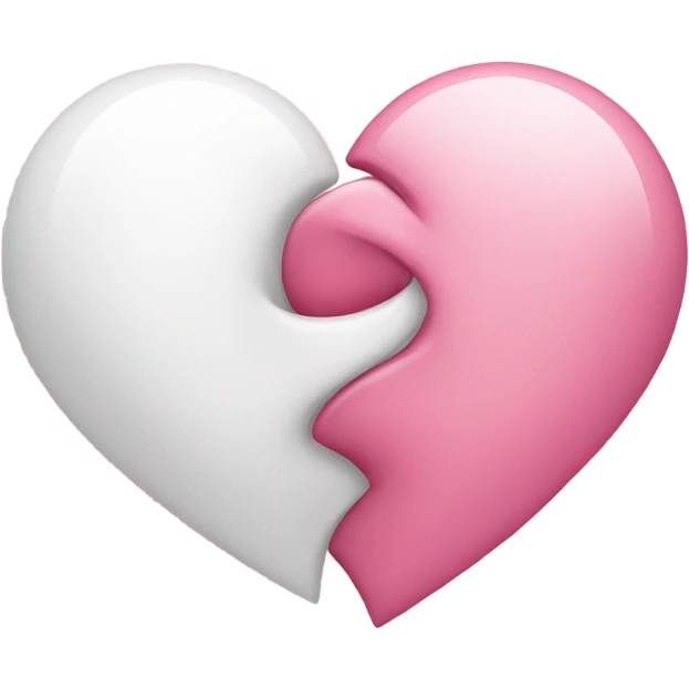 two hearts intertwined into one white and pink  emoji