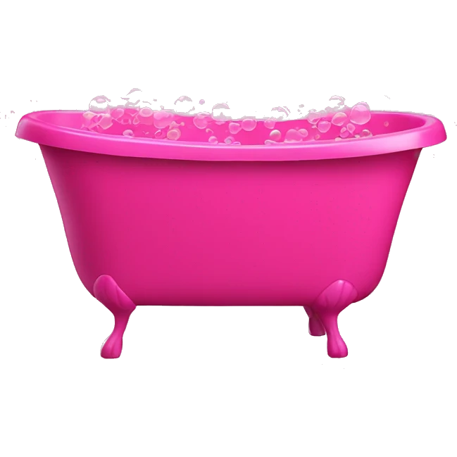 Hot pink bathtub overfilled with bubbles  emoji