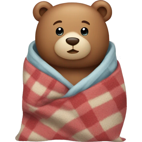 happy bear cozy in blanket emoji