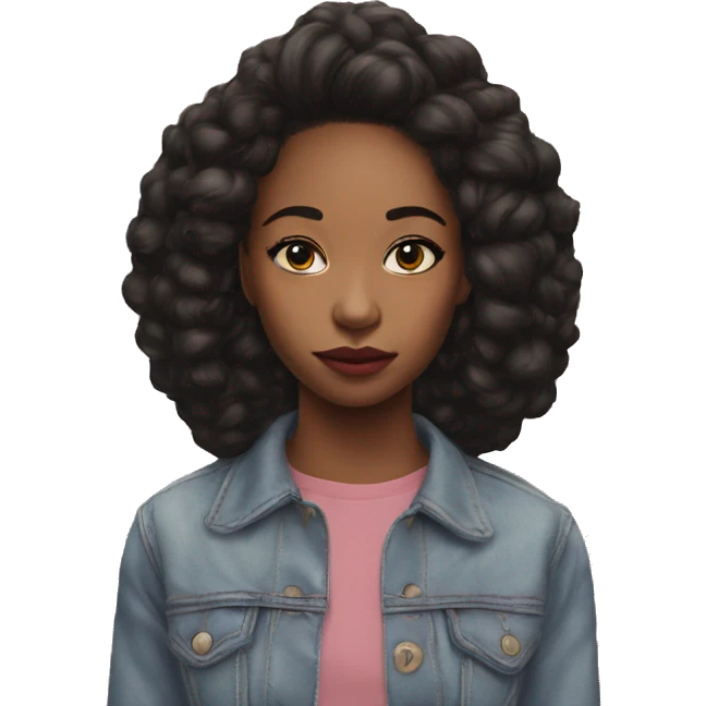 Aya Naomi King, teenager hyperreal, photoreal portrait emoji