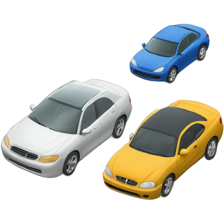 two cars on the road emoji