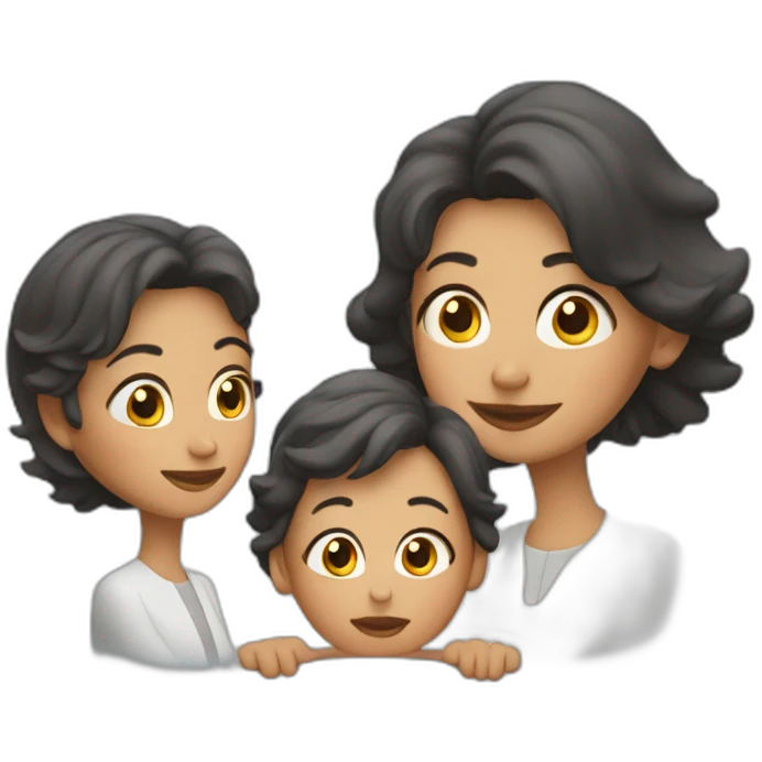 Mamá con dos nilos emoji