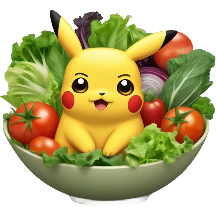 Pikachu in salad bowl  emoji
