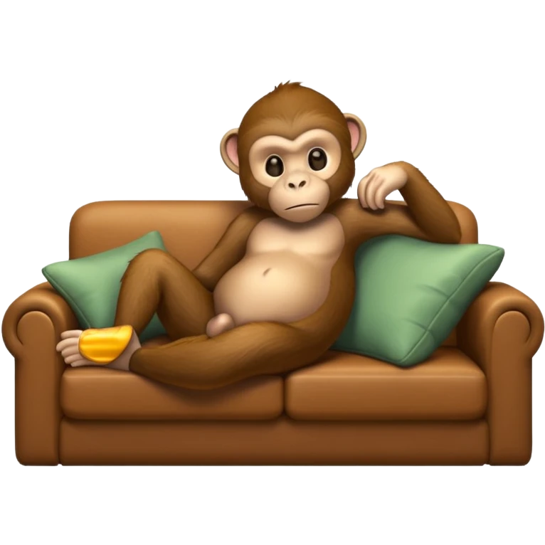 A monkey laying on a couch emoji