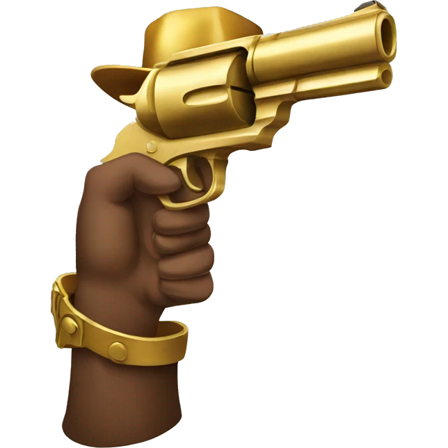hand western holding Golden pistol emoji