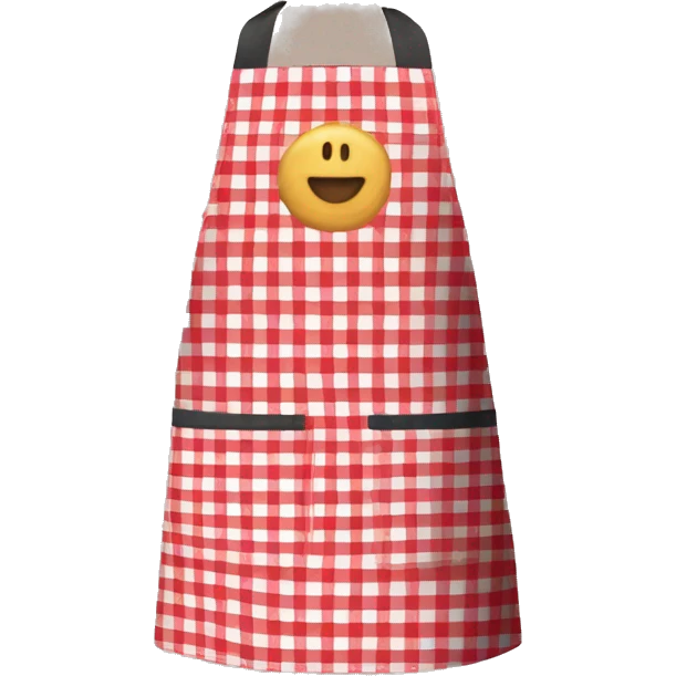 Red and white gingham apron emoji