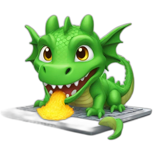 A dragon play on computer emoji