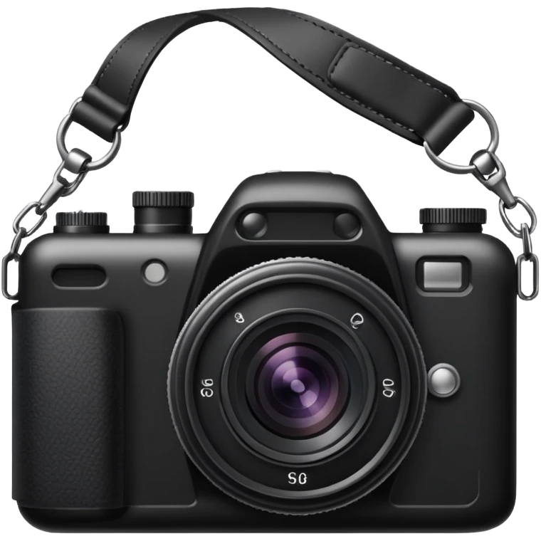 The camera has an additional strap emoji