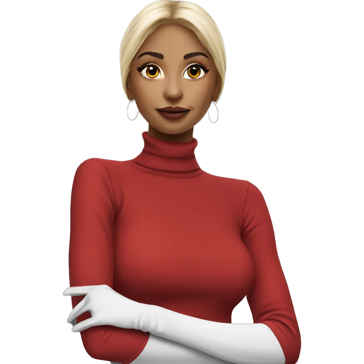 Turtle neck red dress long sleeve emoji