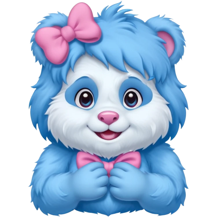 blue girl care bear yeti with bow emoji