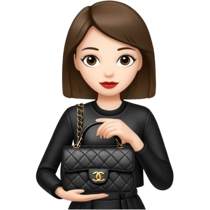 Girl holding Chanel bag emoji