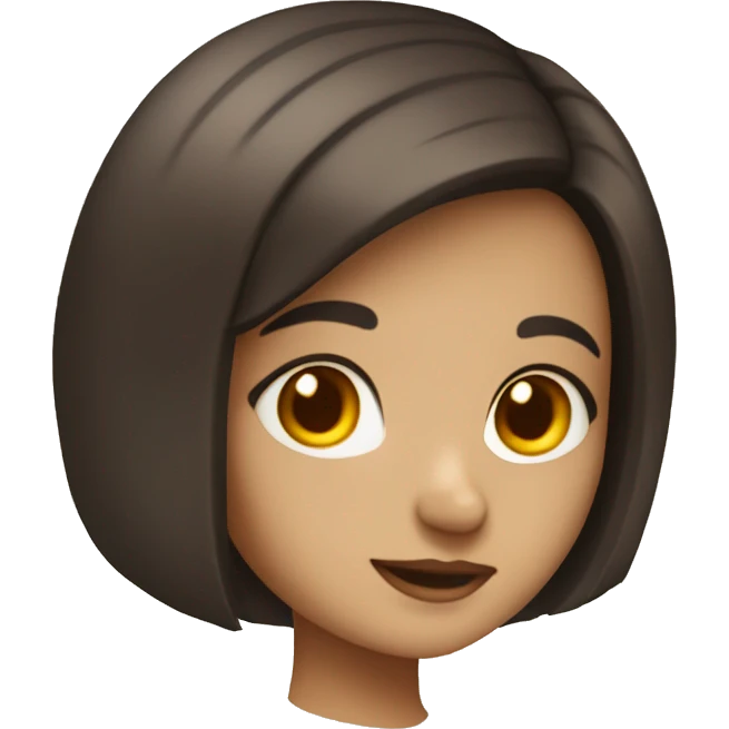 brunette girl with bob hair with book emoji