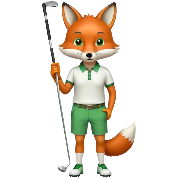fox playing golf in green shorts emoji