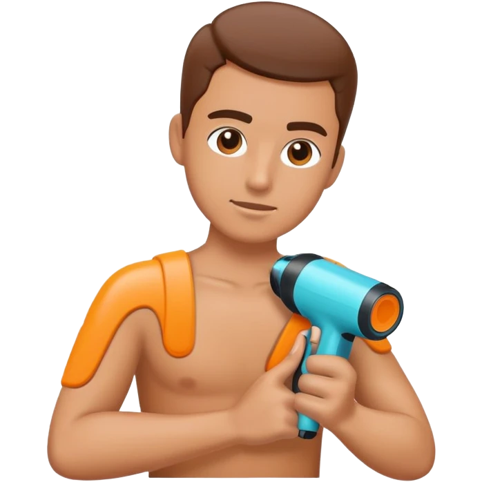 person using a massage gun on their shoulder emoji