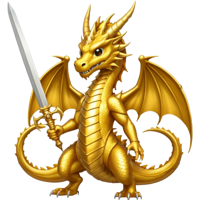 gold dragon with swords  emoji