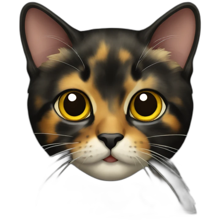 black yellow tortoiseshell cat with black chin emoji