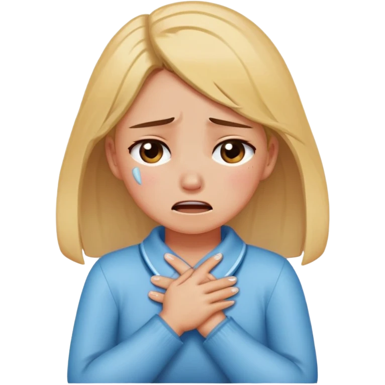 Girl crossing arms while hands on neck and crying like this😭 emoji