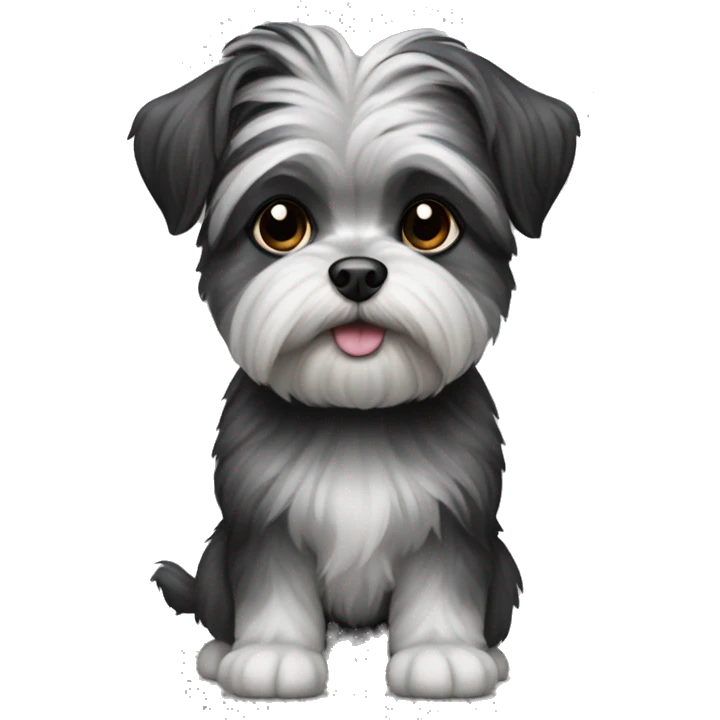 black and grey shorkie dog emoji