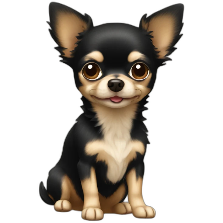 A black and beige hairy chihuahua emoji