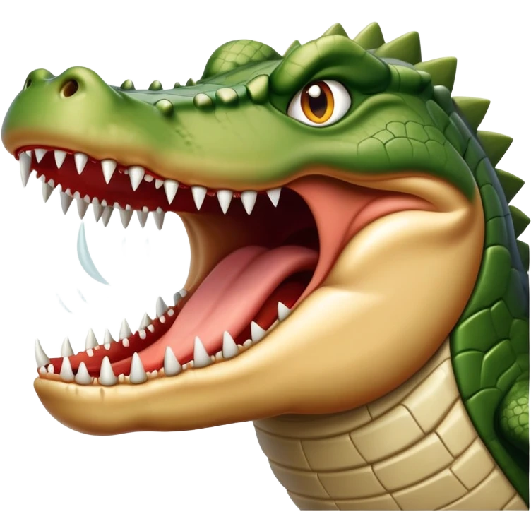 person yelling at a crocodile emoji
